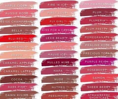 2017 Lipsense Color Chart